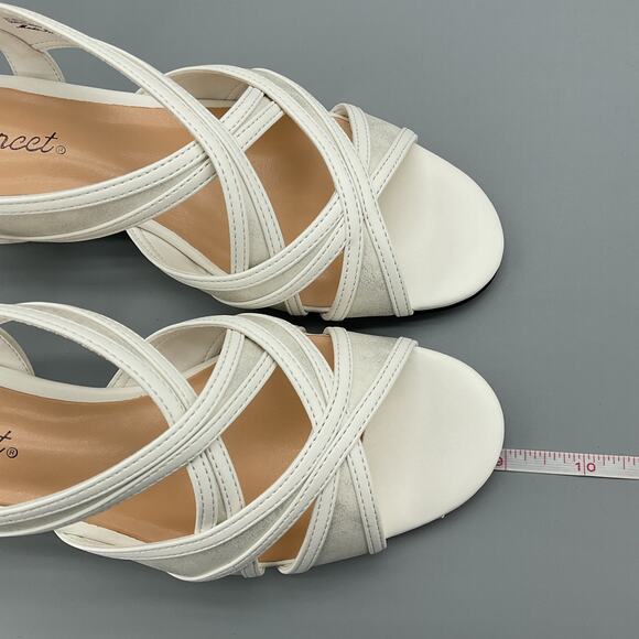 NEW Easy Street Women’s Tristen Dance Flex Outsole Sandals White Size 6.5N - Picture 7 of 10